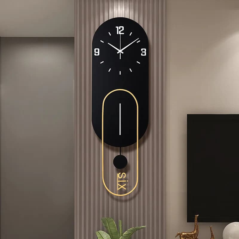 Orologi da Parete al Quarzo Classici e Semplici, Design d'Interni per Soggiorno, Orologi da Parete con Pendolo in Metallo, Relogio De Mesa, Decorazione per la Stanza