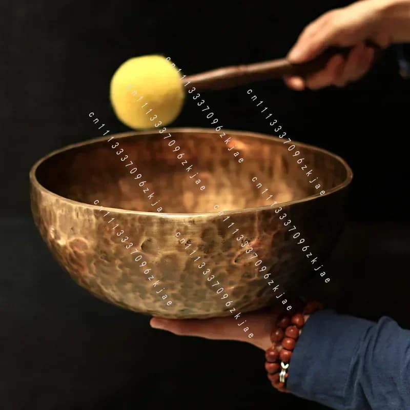 Large Tibetan Singing Malang Bowl Set Vintage Brass Bowl Sound Healing Instrument Copper Bonsai Pretty Instrument Meditation