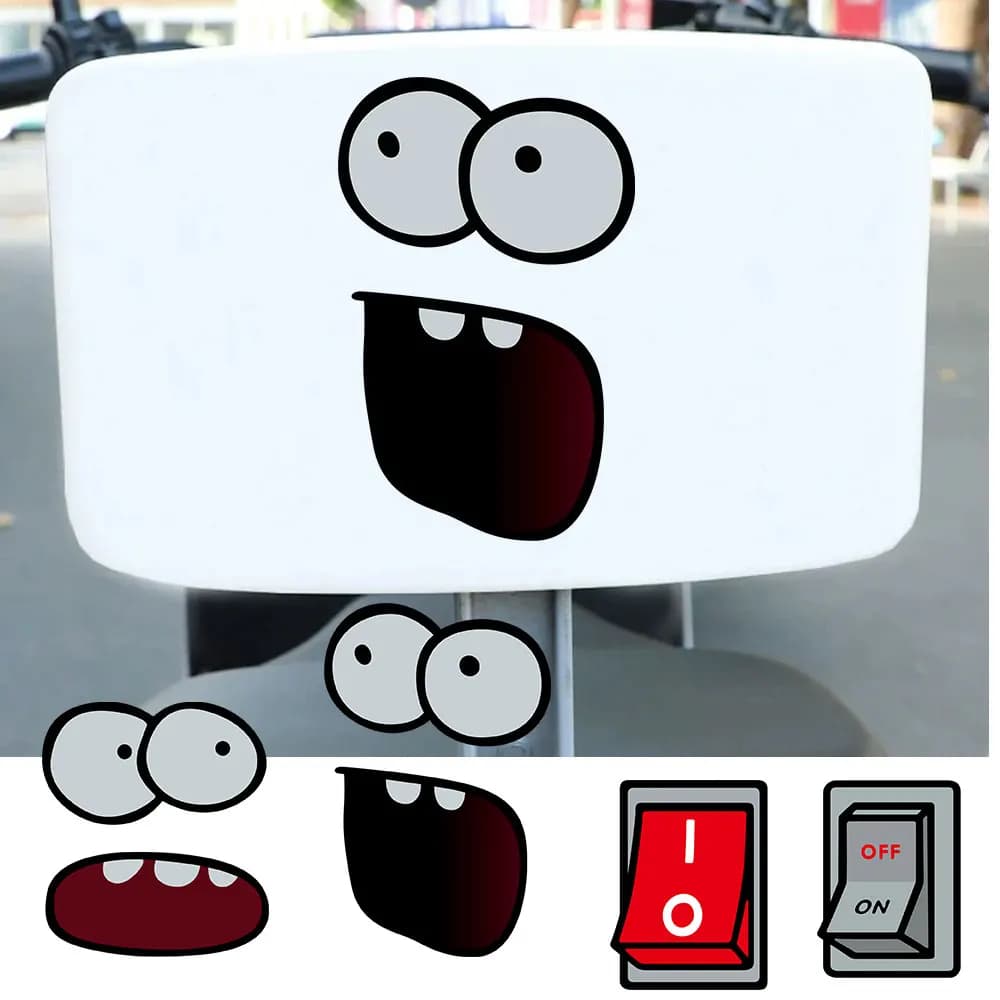 Funy Expression Reflective Car Stickers Motor Bike Scooter Accessories for helmet for Vespa GTS300 LX125 Honda Yamaha