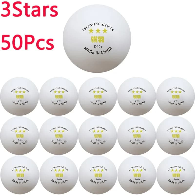 Palline da ping pong a 3 stelle Etichetta gialla Eroswing ABS Nuovo materiale 40mm + Buona elasticità Pallina da ping pong bianca Palla da tennis