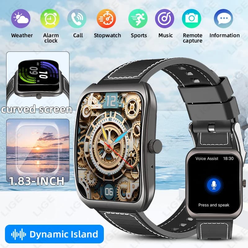 LIGE 2025 Sport Fitness Tracker Chiamata Bluetooth Smart Watch Nuovo Full Touch Screen Assistente vocale Smartwatch per donna Uomo