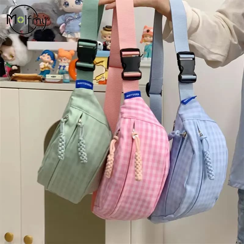 Simpatico marsupio pacchetto petto borsa sportiva esterna impermeabile marsupio in tela marsupio in stile coreano marsupio portamonete a tracolla