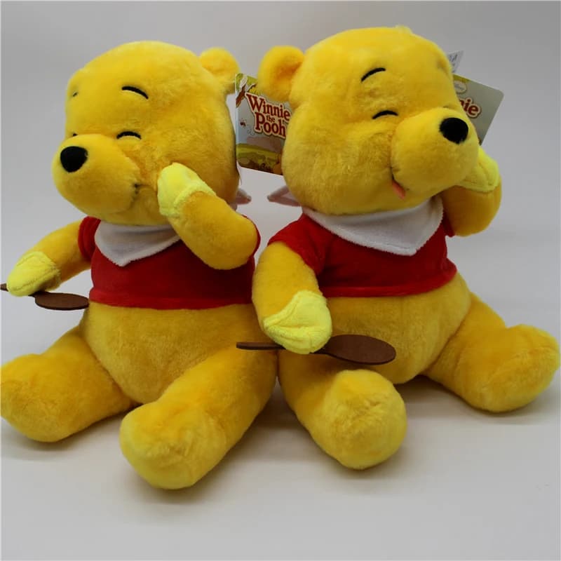 1 pezzo da 24 cm Disney Winnie The Pooh sorridente con cucchiaio, peluche, giocattoli anime kawaii, simpatici orsetti Pooh.