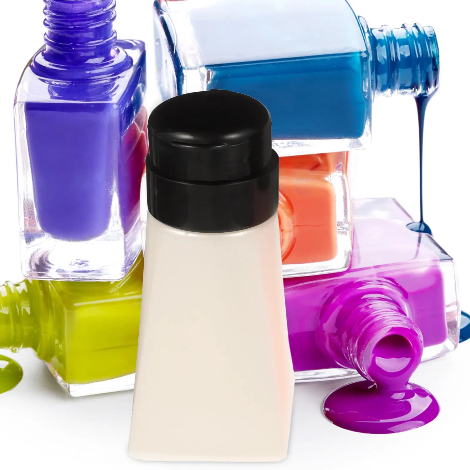 3Pcs Push Down Empty Pump Bottles Premium PP Press Liquid Dispensers for Nail Remover Cosmetics Refillable Portable Bottles