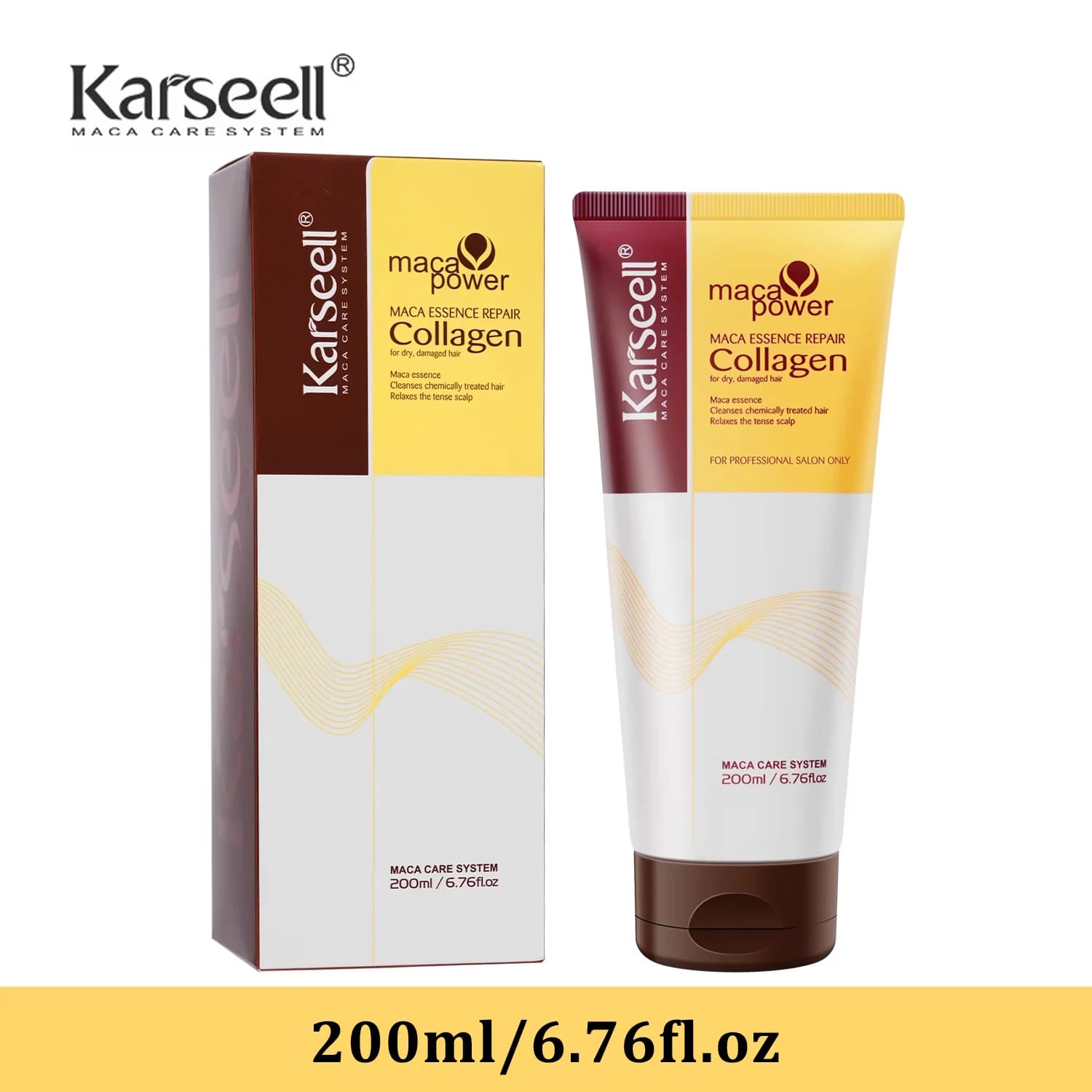 200ml Karseell Trattamento per capelli al collagene Riparazione profonda Condizionamento Olio di argan Maschera per capelli al collagene Essenza per capelli secchi e danneggiati