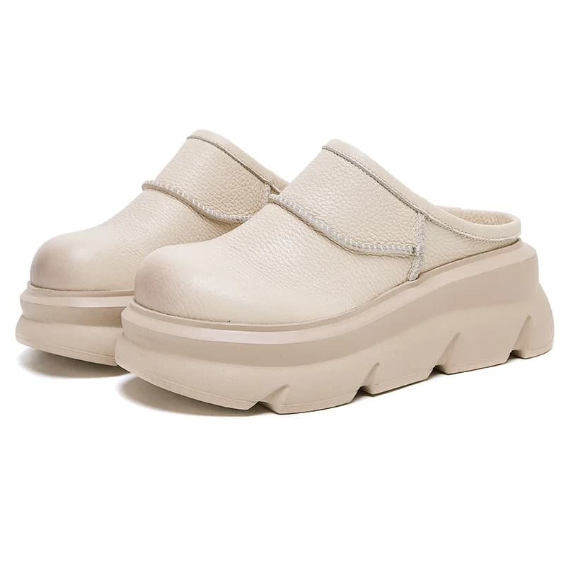 7 cm in vera pelle di mucca punta tonda da donna estate cava con suola spessa appartamenti mocassini sandali con zeppa con plateau scarpe da donna