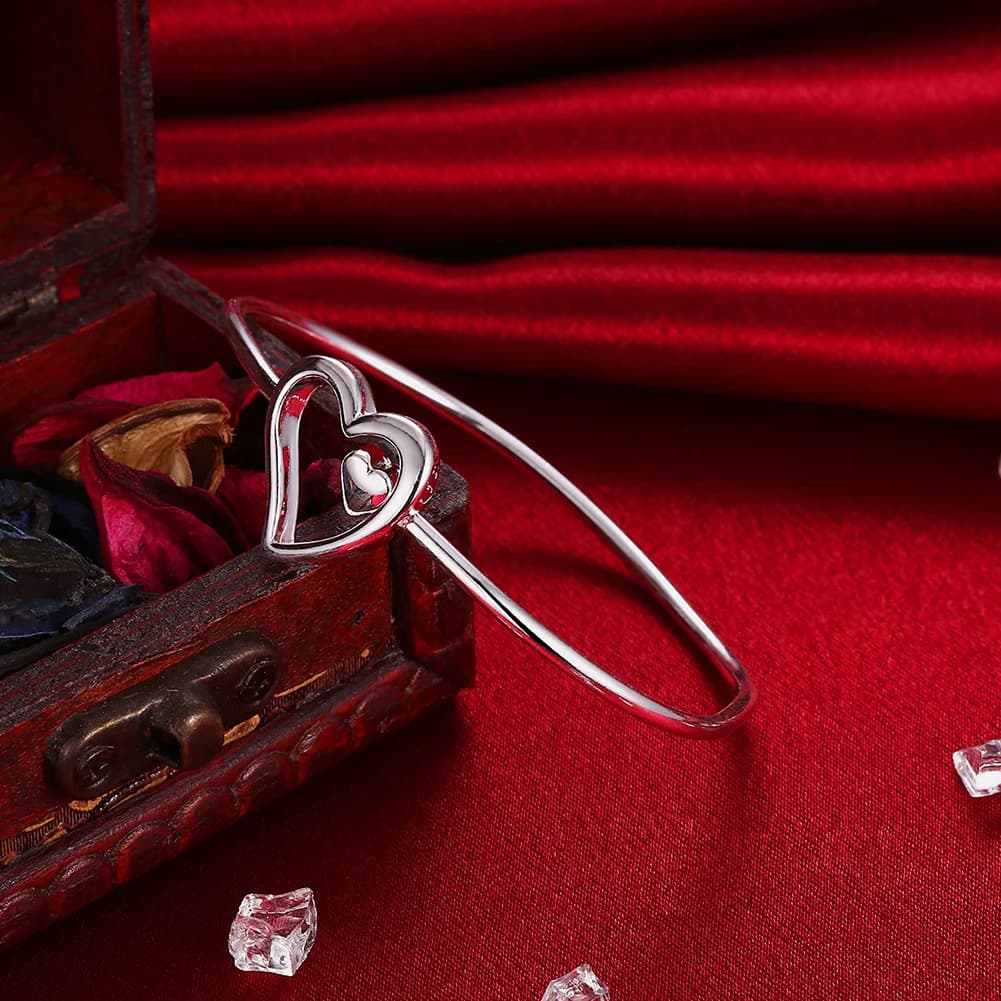 Braccialetti in argento 925 con cuore romantico Braccialetti per donna Regali di compleanno classici gioielli firmati per matrimoni pulsaras mujer