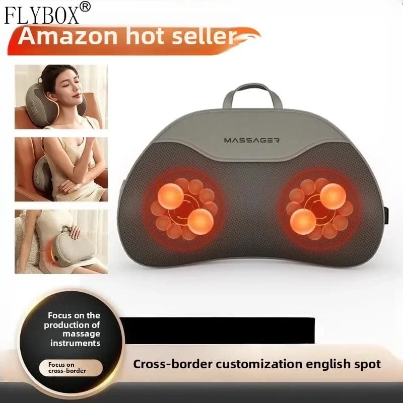 FLYBOX Cross-border mini massage pillow waist and neck massage instrument electric multifunctional pillow cervical artifact