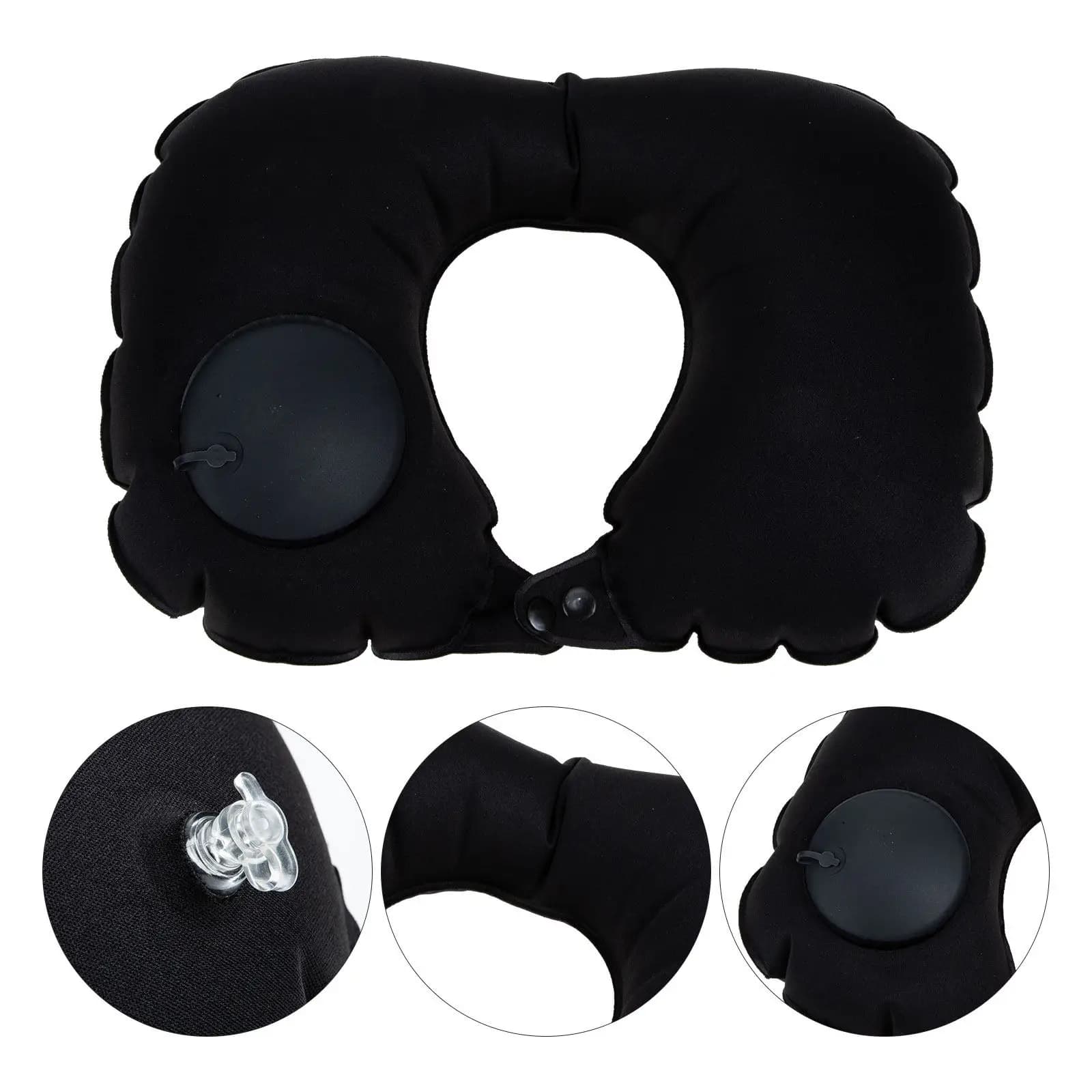 Cuscino Gonfiabile Automatico per il Collo, Accessorio da Viaggio Confortevole, Supporto a U per il Collo, Previene il Sgambamento Laterale, Cuscino da Aereo Portatile