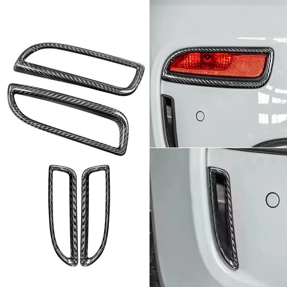 Kit for Fiat Abarth 595 2016-2023, Cover Ring Light Fendinebbia Rear in Vera Fibra di Carbonio, Accessories Auto