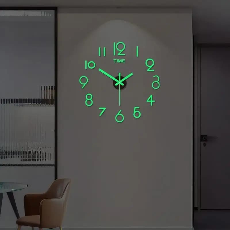 2026 Modern Design Large Wall Clock 3D DIY Quartz: Acrylic Mirror Stickers Living Room Home Decor