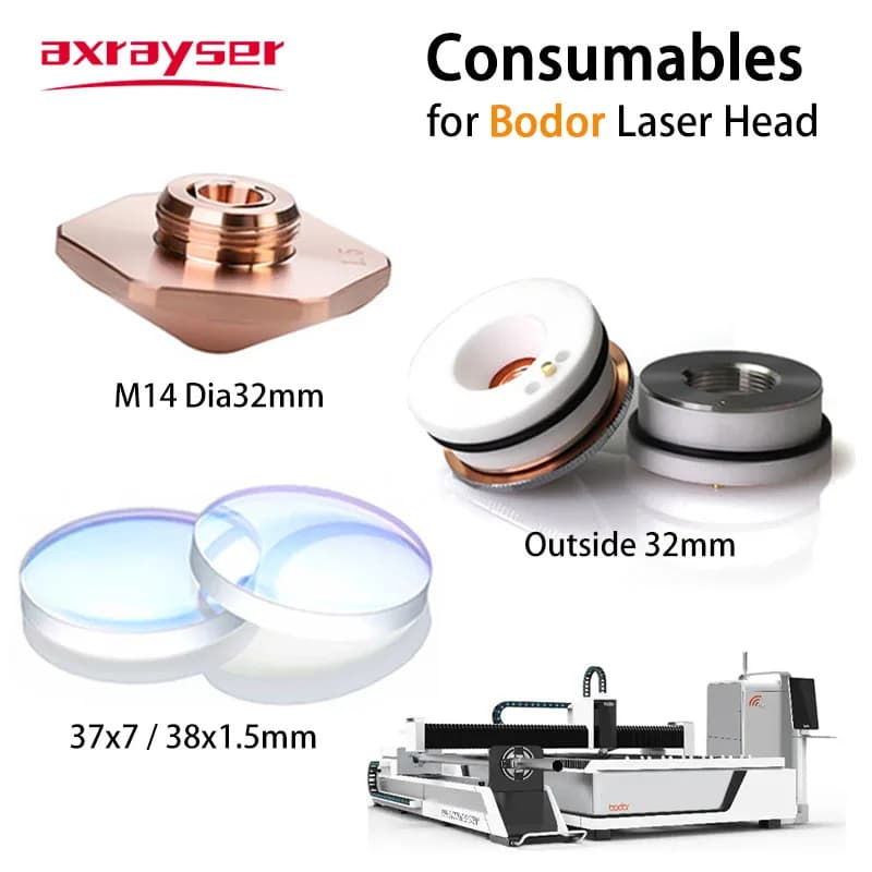 Bodor Parti della testa laser Finestre protettive Lente Supporto in ceramica Ugelli laser D28/32 M11/14 Consumabili per taglio fibra Fusibile al quarzo
