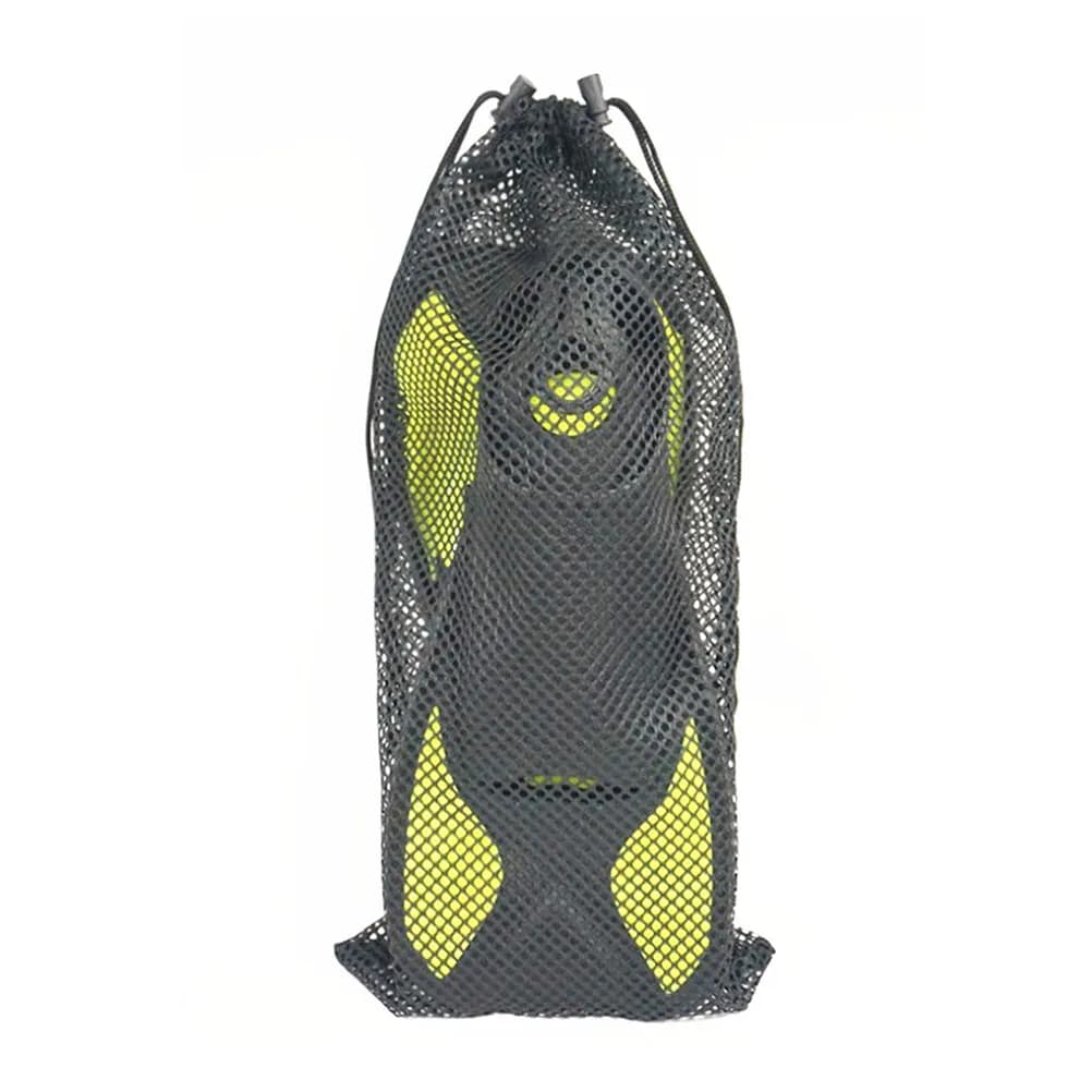 Snorkeling and Diving Equipment Network Bag, Quick Drying Breathable Nylon Bag with Drawstring Clasp, Black