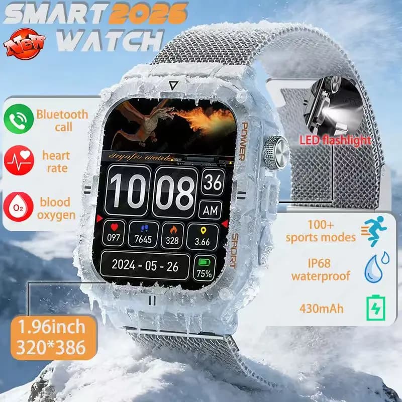 Nuovo smartwatch per sport all'aperto 2026, monitoraggio del sonno, promemoria chiamate, promemoria SMS, promemoria sedentarietà, promemoria sveglia, regalo di compleanno
