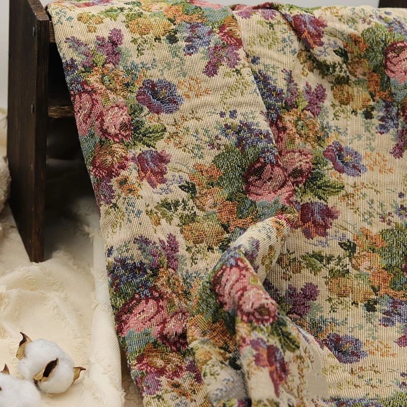 Tessuti jacquard con fiori in stile pittura a olio da 100 * 150 cm per borse, scarpe e abbigliamento