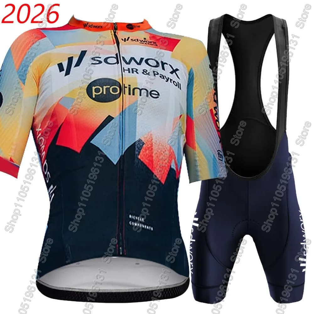 2026 Women's Cycling Shirt SD Worx Team Set Bicycle Clothing Road Bike Shirts Cycling Jumpsuit Shorts with MTB Ropa Maillot Suspenders