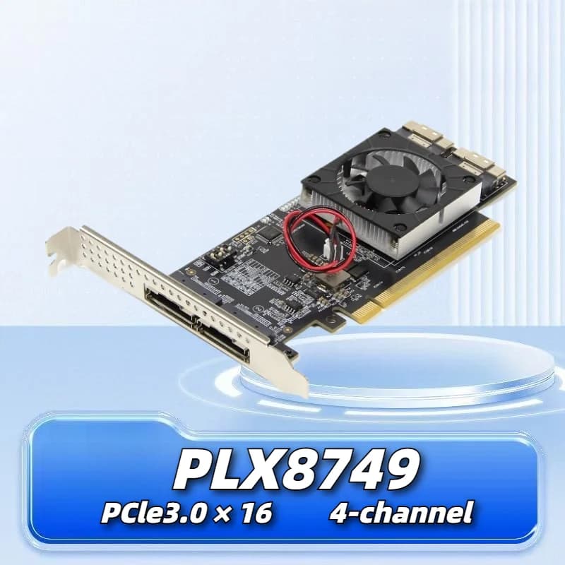 Scheda PCIe PLX8749 Senza Split Compatibile con GPU Esterna, Modulo di Espansione M.2 Nvme SSD U.2