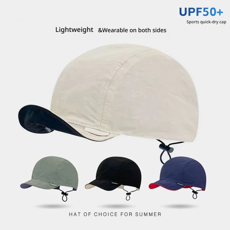 Reversible 5 Panel Cap Gorpcore Camper Hat Quick Dry Short Soft Brim Baseball Caps Men Women Outdoor Cycling Hiking Hat