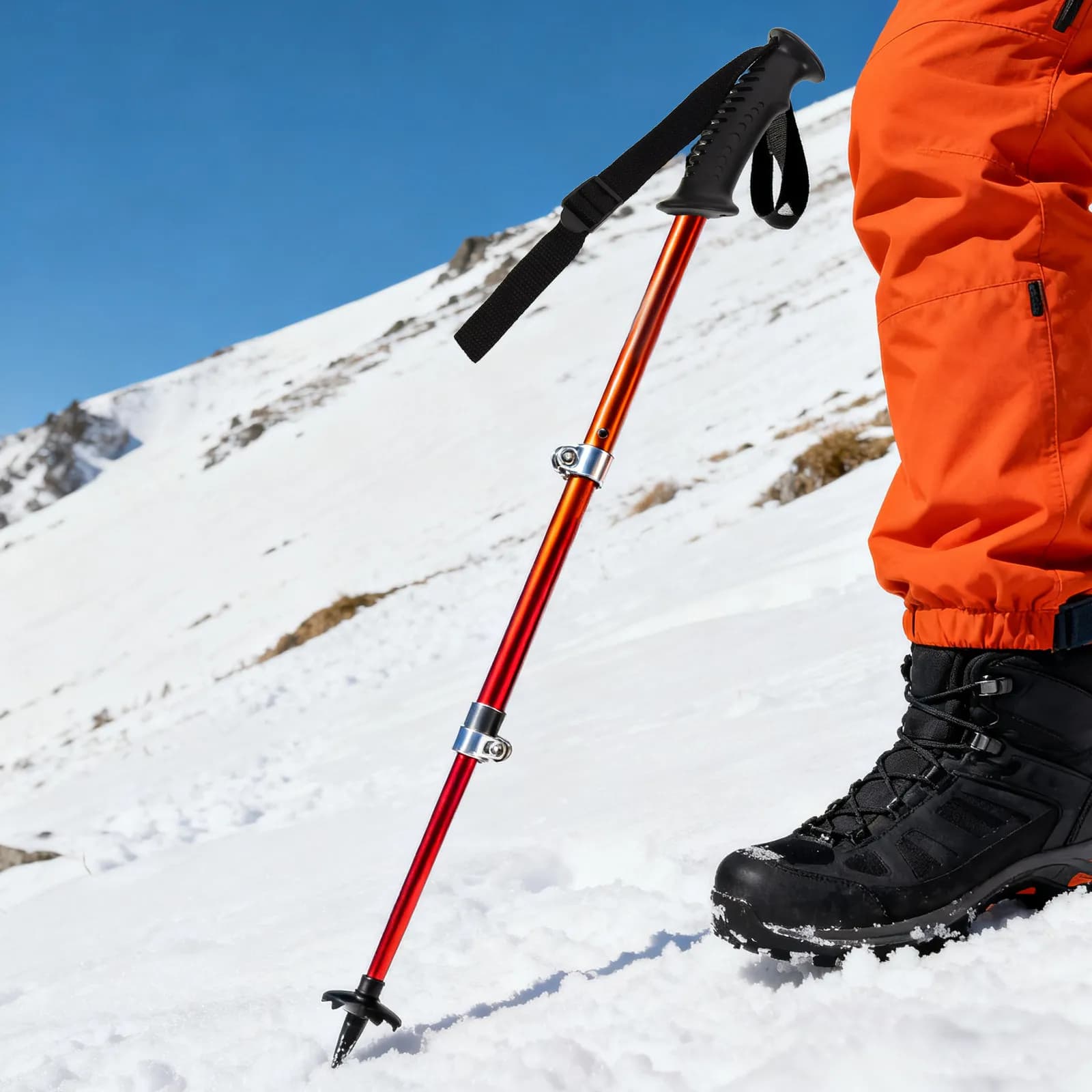 4 Pieces Harnesses Spare Parts for Trekking and Alpinism Sticks, 20mm, Black, with Dust Strap