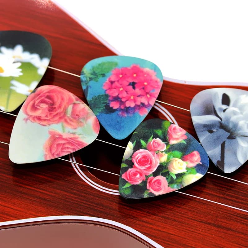 SOACH Moda 0.46/0.71/1.0mm Spessore 10 Pz Plettri per Chitarra Fiore Accessori per Chitarra Plettro per Chitarra per Ukulele Paddle per Chitarra