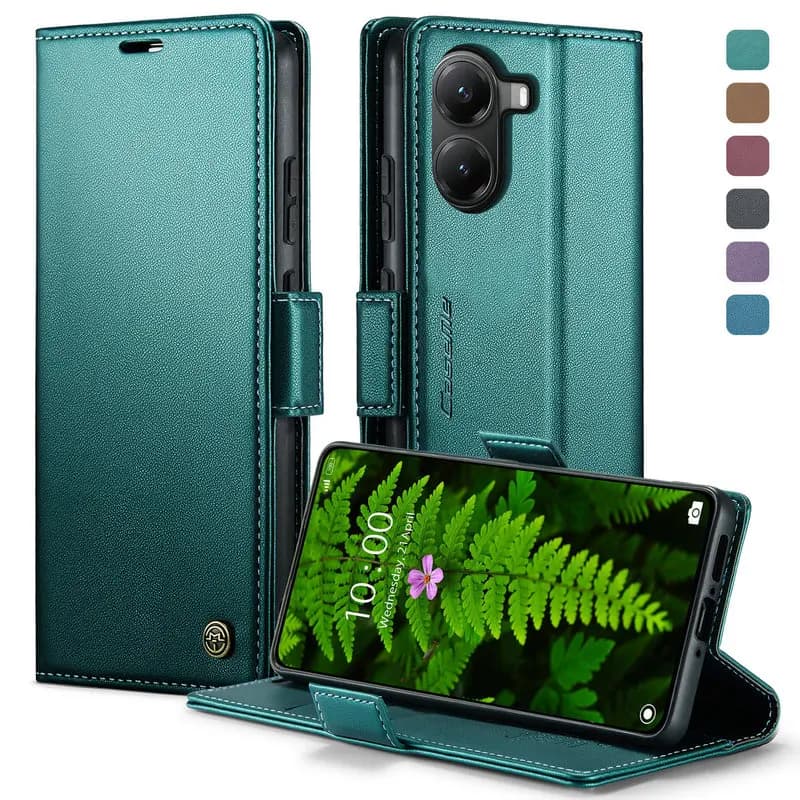 Luxury Case for Xiaomi Poco X7 Pro 5G 2025 Leather Flip Cover Magetic Card Shell Mi Poco X7 Pro Cases RFID Blocking 360 Protect