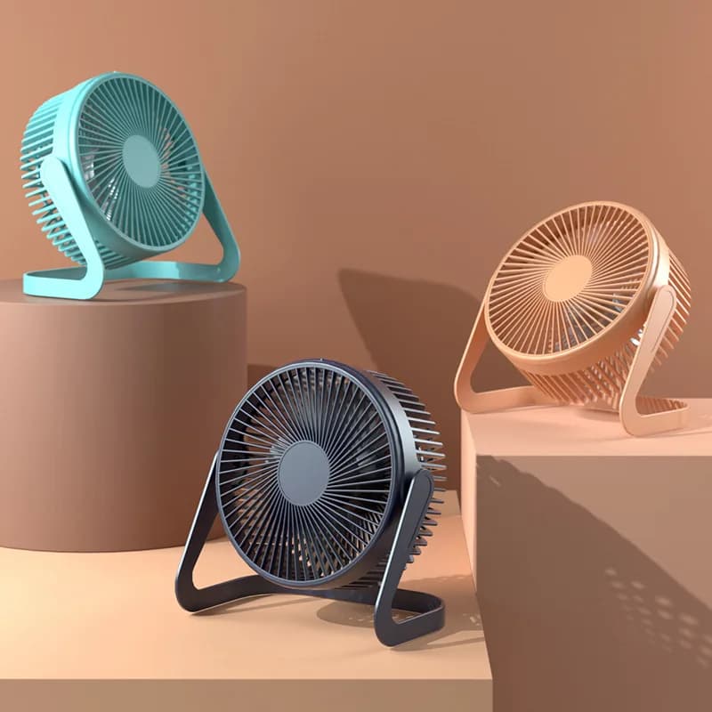 Nuovo ventilatore da tavolo USB da 5 pollici rotante mini ventilatore elettrico portatile regolabile dispositivo di raffreddamento dell'aria muto estivo per l'home office