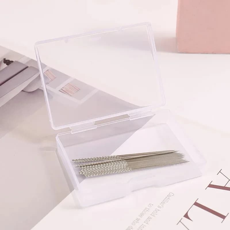 Nuovo set di aghi da cucito in tessuto non poroso e innovativo per riparare maglioni, facili da usare, colore argento
