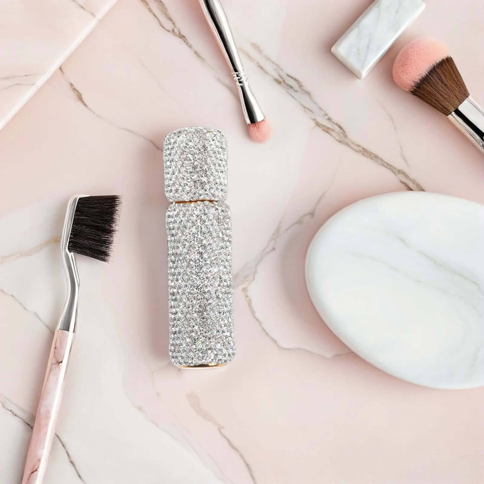 Rhinestone Essential Oil Roller Bottle 10Ml Empty Refillable Uv Protective Portable Mini Perfume Container for Travel Yoga