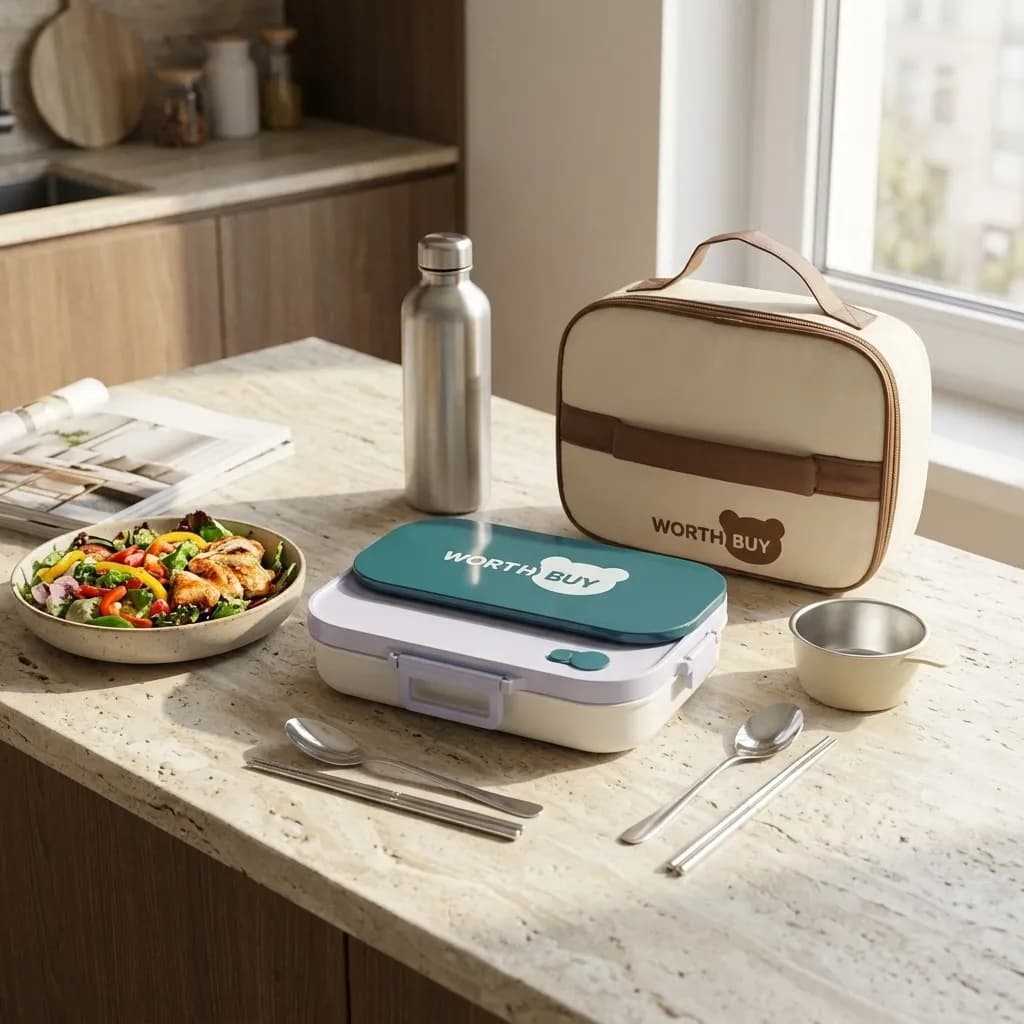 Microwavable 304 Stainless Steel Bento Box Set Leakproof Divided Lunch Box Thermal Bag Food Containers Cutlery Adults Kids Schoo