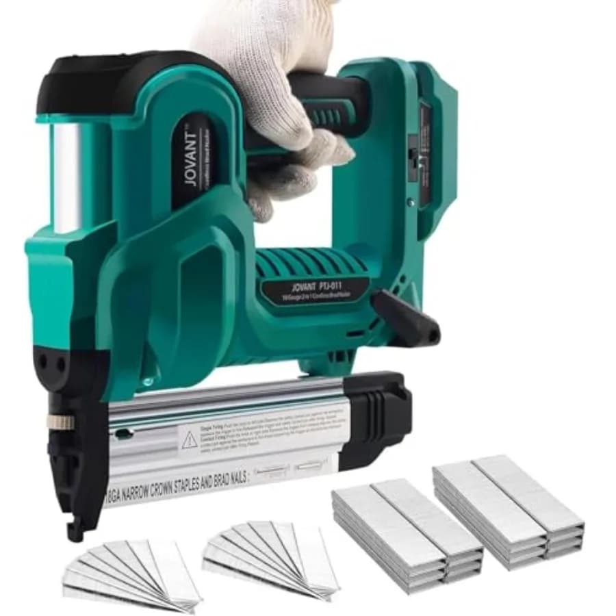 Chiodatrice Brad 2 in 1 a Batteria per Batteria JOVANT 20V, Chiodatrice Brad da 18 Gauge, Pistola Sparachiodi a Batteria, 800 Chiodi/Griffe per Tappezzeria