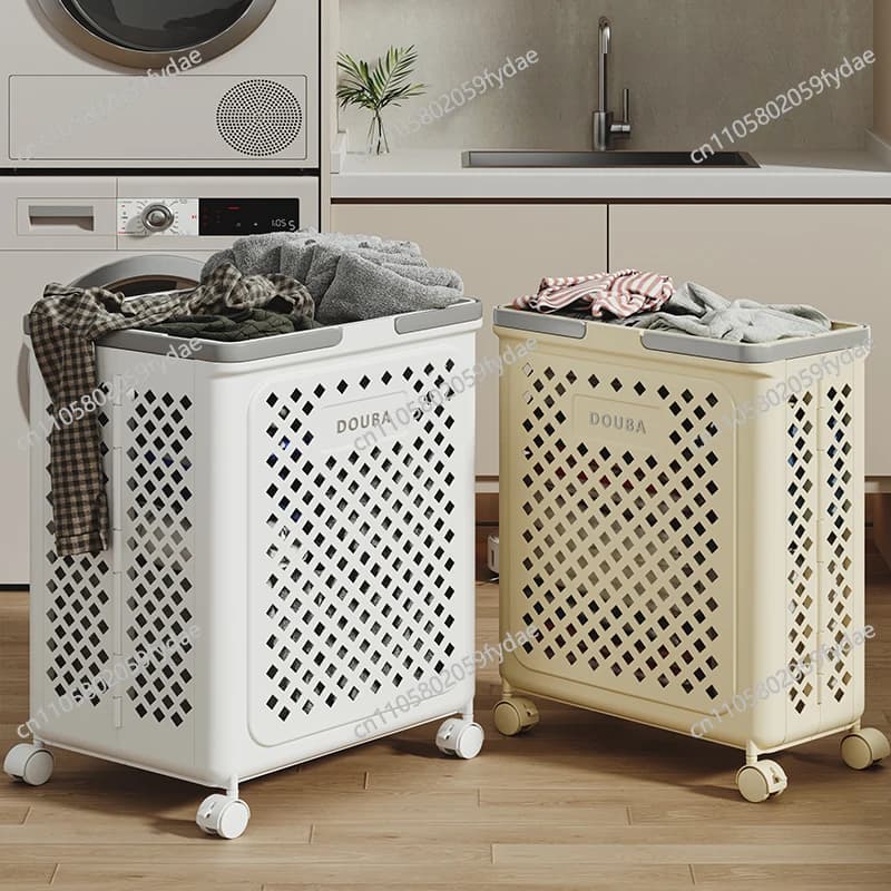 Multipurpose Storage Basket for Yoga Mat/Cesti Foldable Plastic Mat with Wheels, Yoga Mat and Bucato Basket