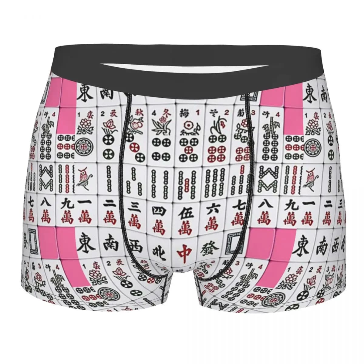 Boxer Underpants Shorts Mahjong Tile Pattern Panties Men Comfortable Underwear for Homme Man Boyfriend Gift