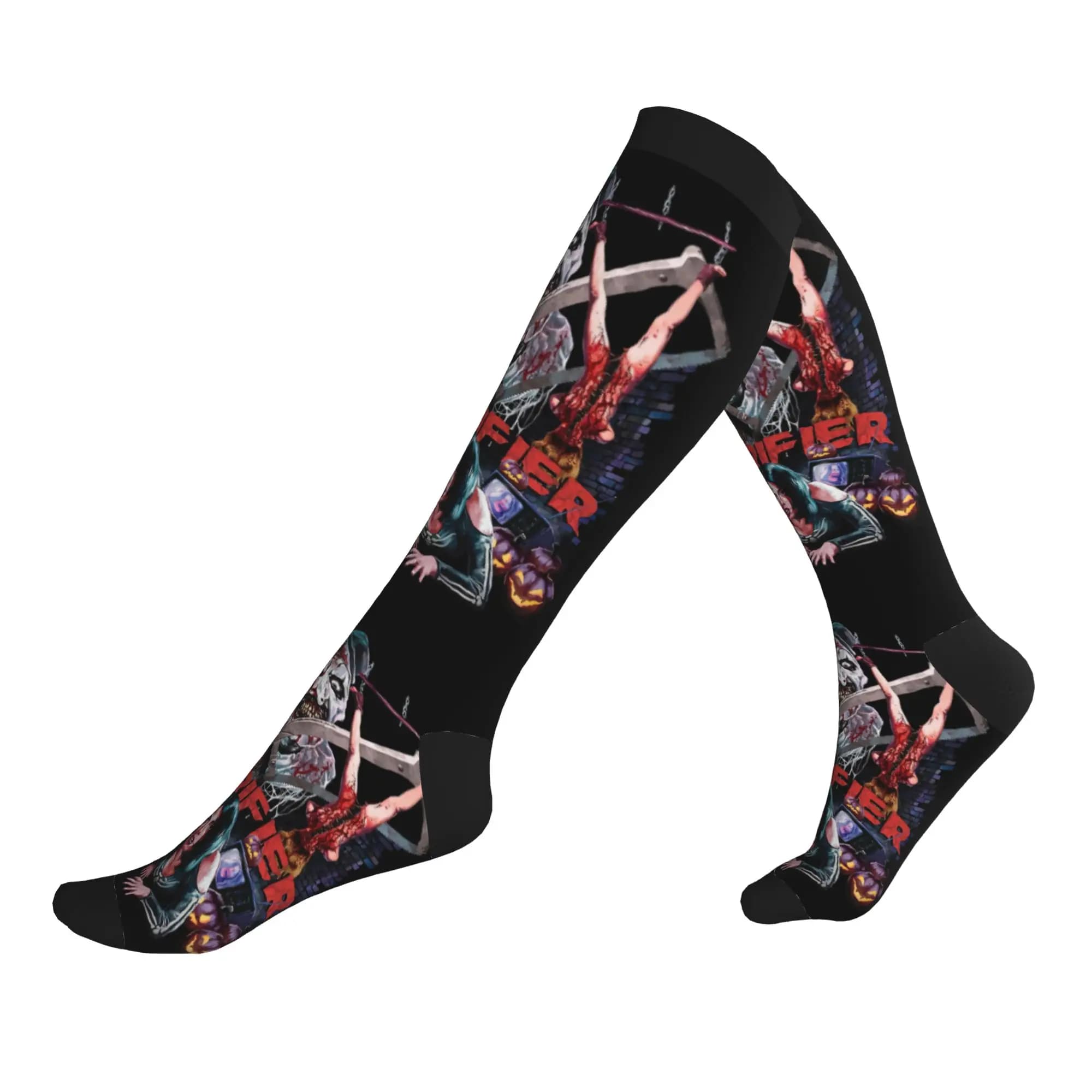 Funny Men's Terrifiers Halloween Horror Movie Dress Socks Unisex Warm Comfortable 3D Printing Sports Compression Socks
