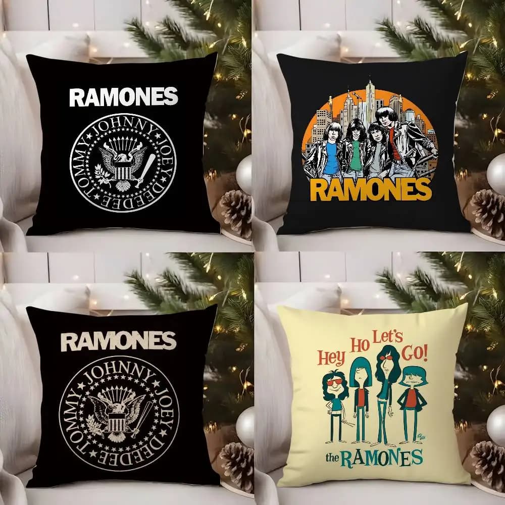 Rock R-Ramones pillow case, office sofa, dorm chair, short back, plush, front-back printing, home cushion lining