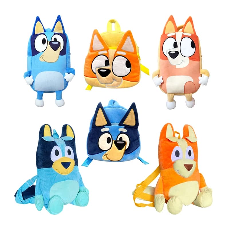 3 stili Bluey Bingo famiglia Cosplay bambini zainetto Bluey cane peluche zaino Kawaii blu arancione zaino bambini regali giocattoli