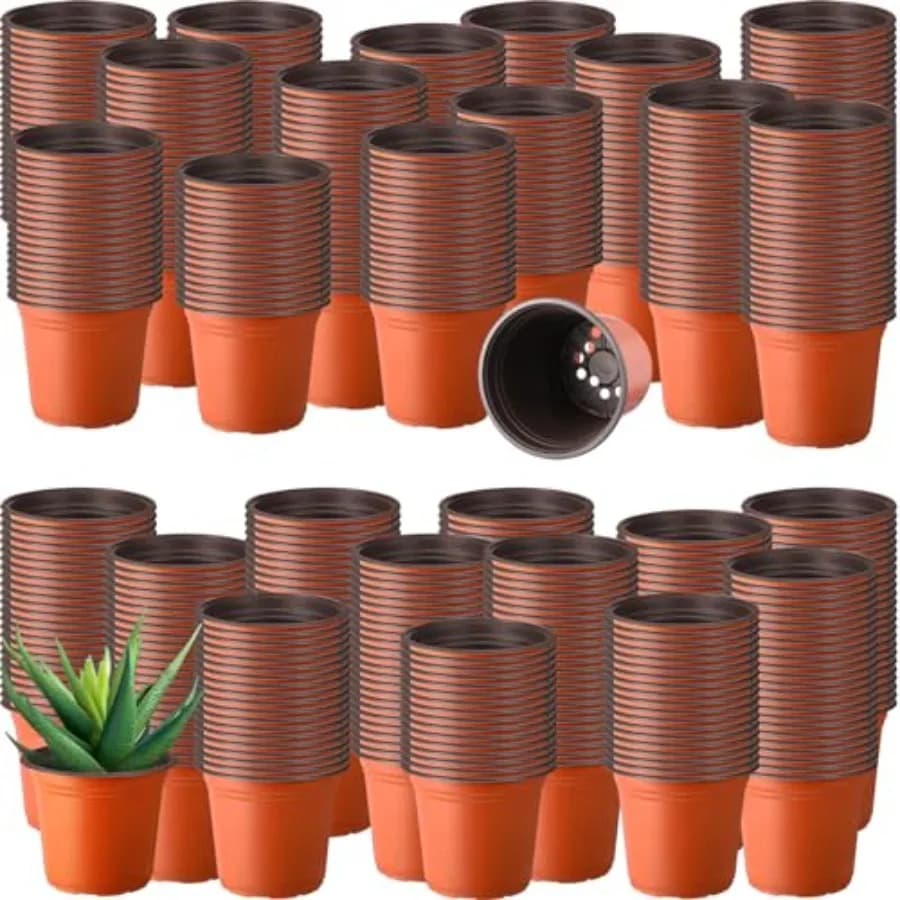 Vasi in plastica neri da 1500 pezzi con fori di drenaggio per la semina indoor/outdoor e il trasplantamento di fiori
