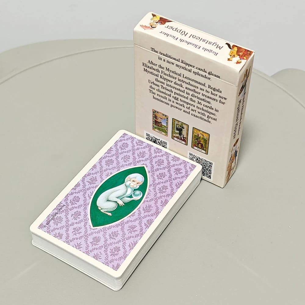 Mazzo Mystical Kipper 9*6 cm 36 carte Oracle con parole chiave Sistema tedesco di predizione del futuro