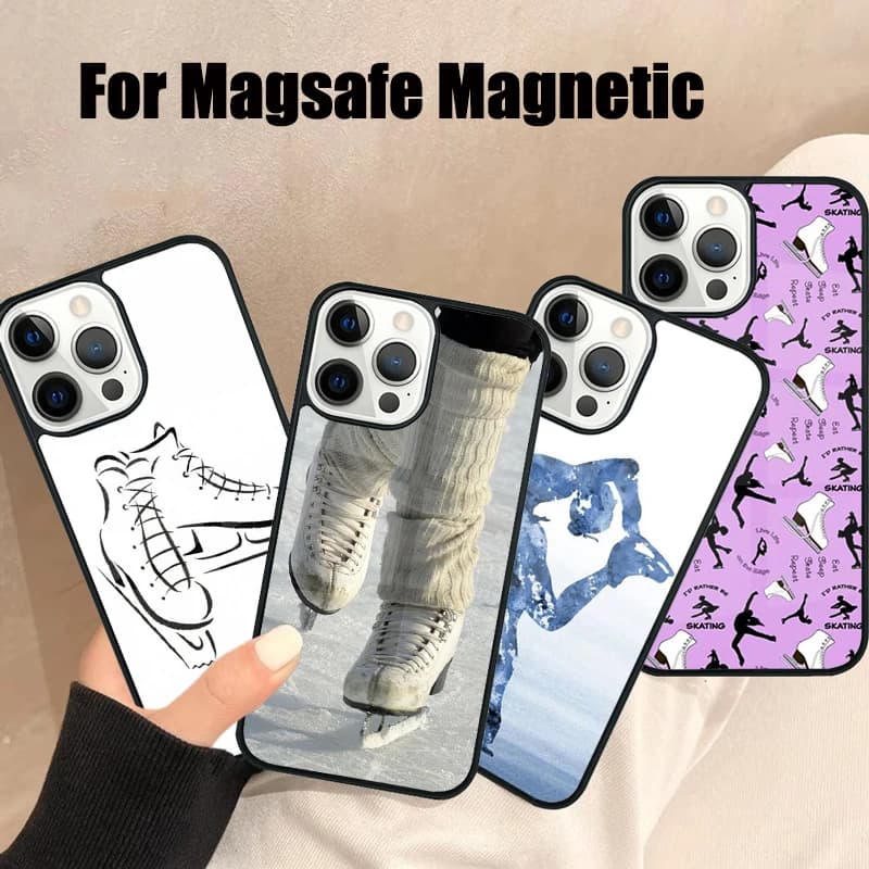 Custodia per telefono Pattinaggio di figura Pattinaggio su ghiaccio per iPhone 17 Air 16e 15 14 13 12 11 Pro Max Plus Magsafe Cover magnetica wireless