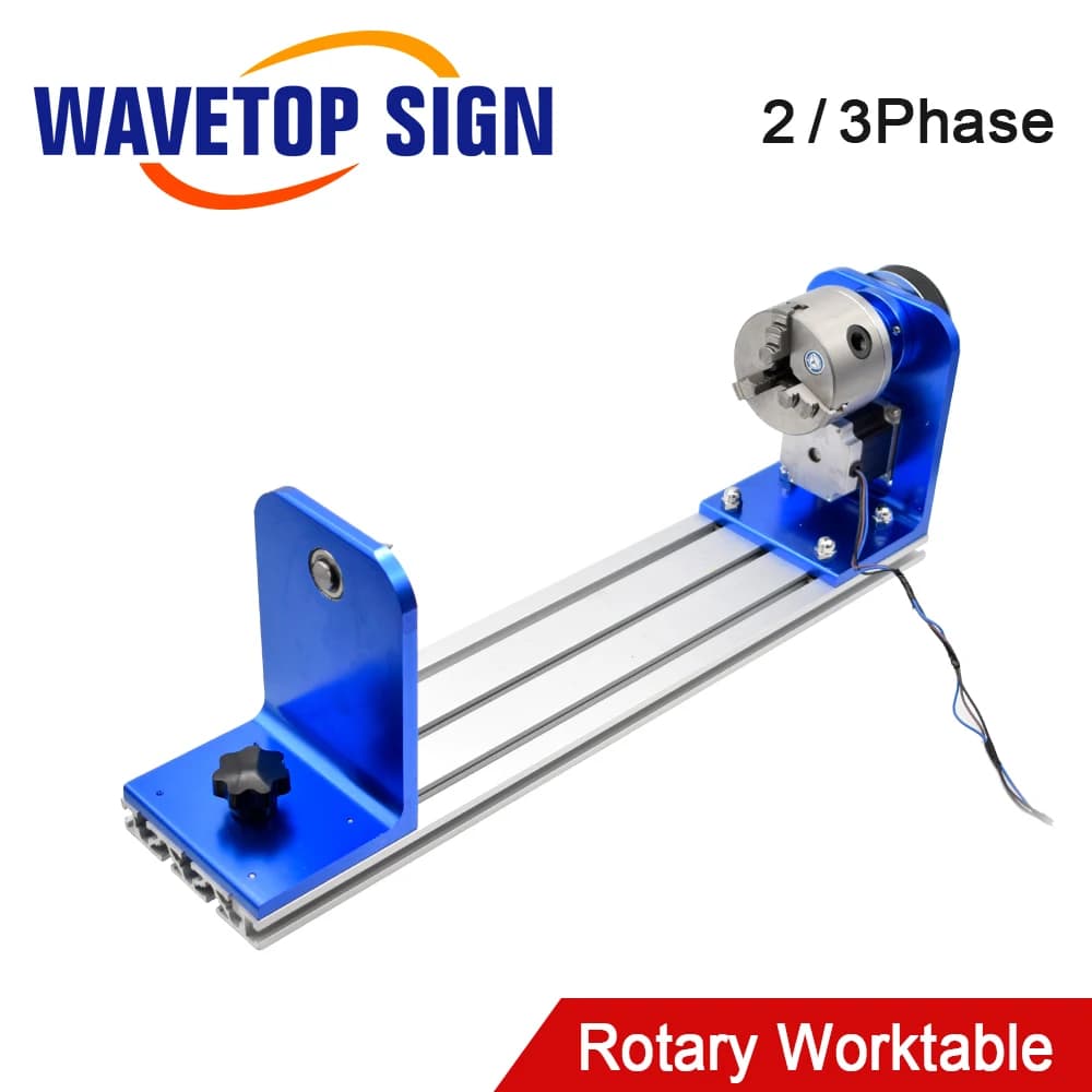 WaveTopSign Attacco rotante Motore passo-passo bifase trifase Tavolo da lavoro rotante per macchina per incisione e taglio laser Co2
