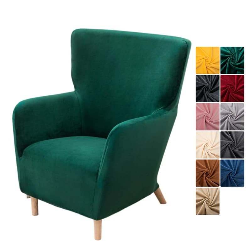 Elastic velvet armchair lining Club chairs with high back Cover single soft all-inclusive wing cover Home Hotel