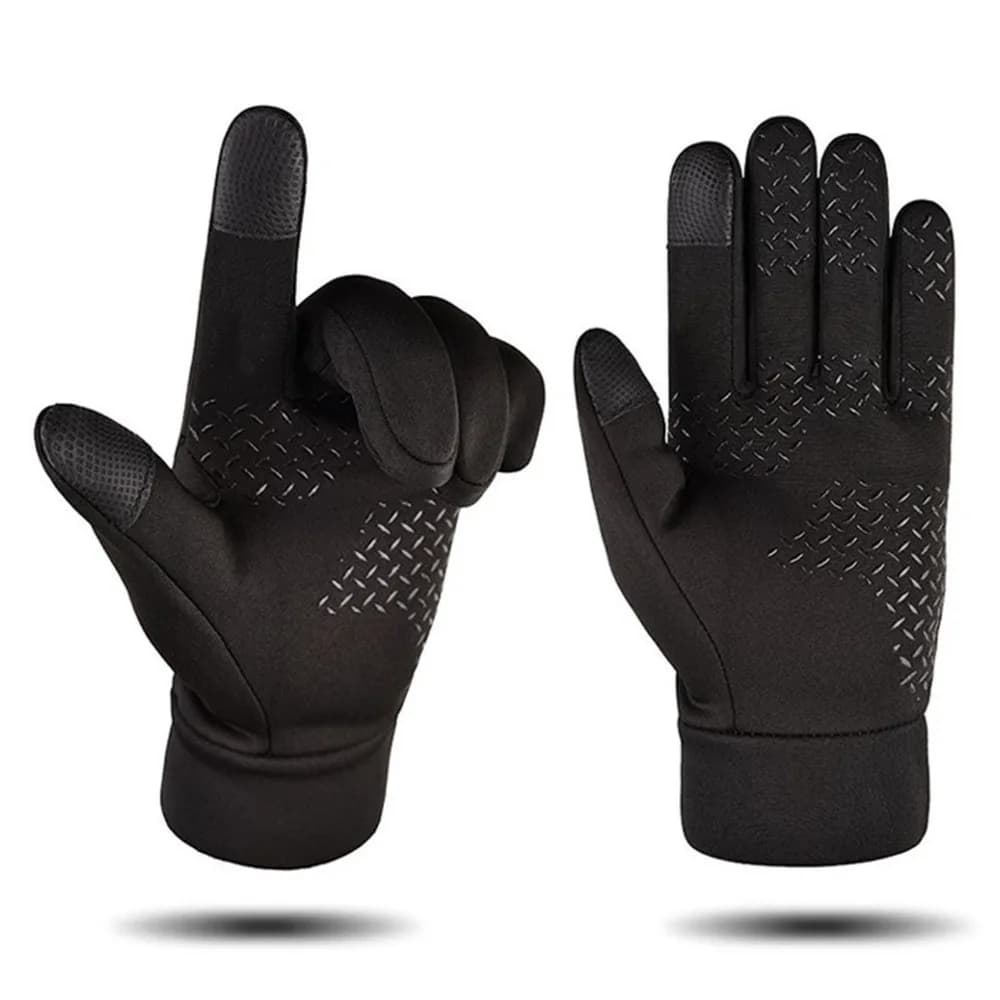 1 paio di guanti invernali da uomo neri durevoli guanti sportivi impermeabili antivento guanti da corsa ciclismo