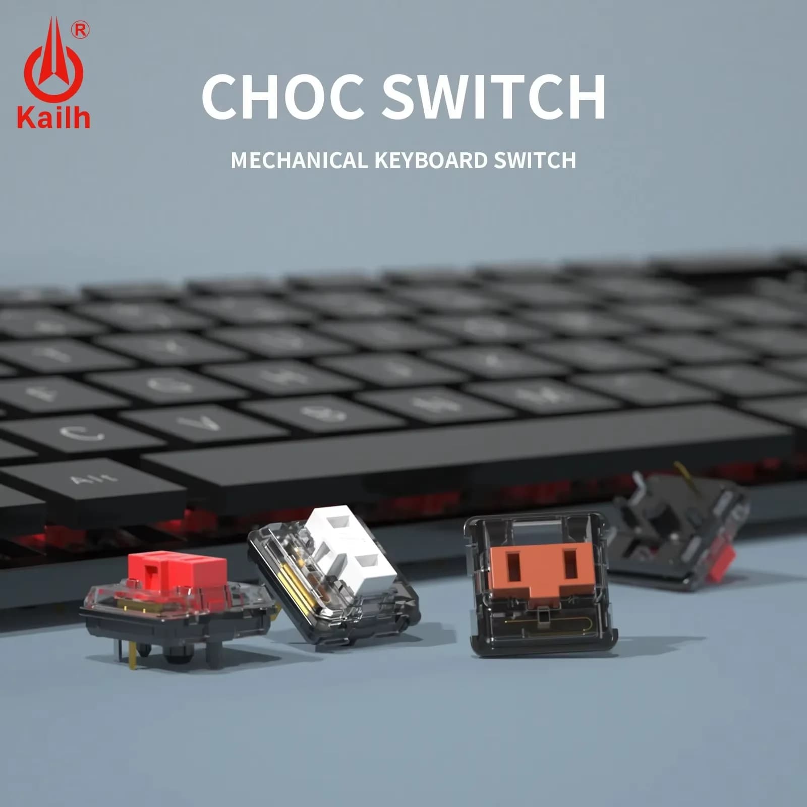 Kailh Choc Interruttore a basso profilo 1350 RGB Interruttore tastiera cioccolato Interruttori lineari tattili clicky Marrone Bianco Rosso Hitbox personalizzato