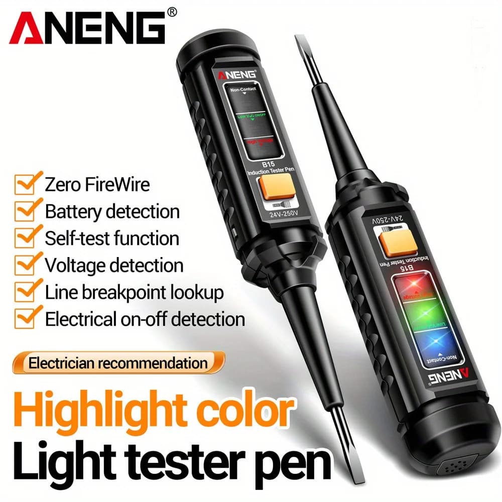 ANENG B15 Induction Test Pen Evidenzia luce colorata Test Tools for Electricians with Professional AC Voltage Detection