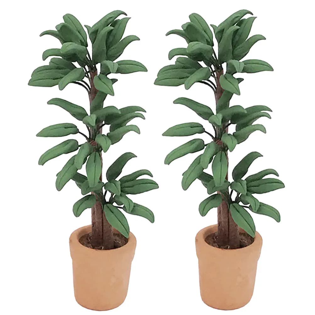 2 Pezzi di Mobili in Miniatura, Piante Verdi, Mini Bonsai, Piccole Piante in Vaso, Decorazioni per Case in Miniatura, Bonsai Artificiali, Paesaggio in Miniatura