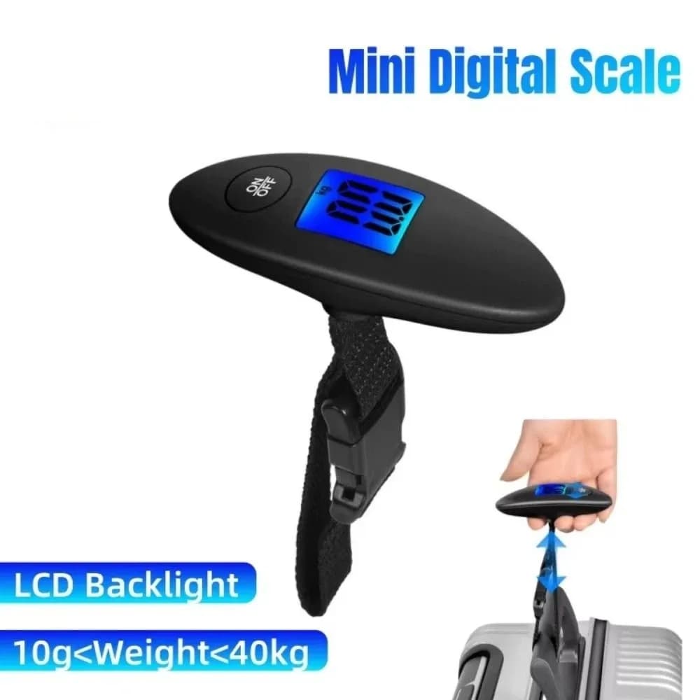 Bilancia Elettronica per Bagagli a Forma di Asta, Display LCD, Mini Bilancia per Valigie, Alta Precisione, Bilancia Digitale Appendibile Resistente