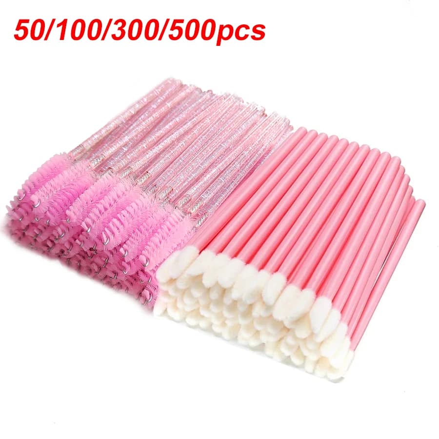 50/100/300/500 pcs Applications for Extension Eyelashes, Makeup Tool, Eyebrow and Eyelash Brushes, Eyelash Spoolies, Mascara Scovolini