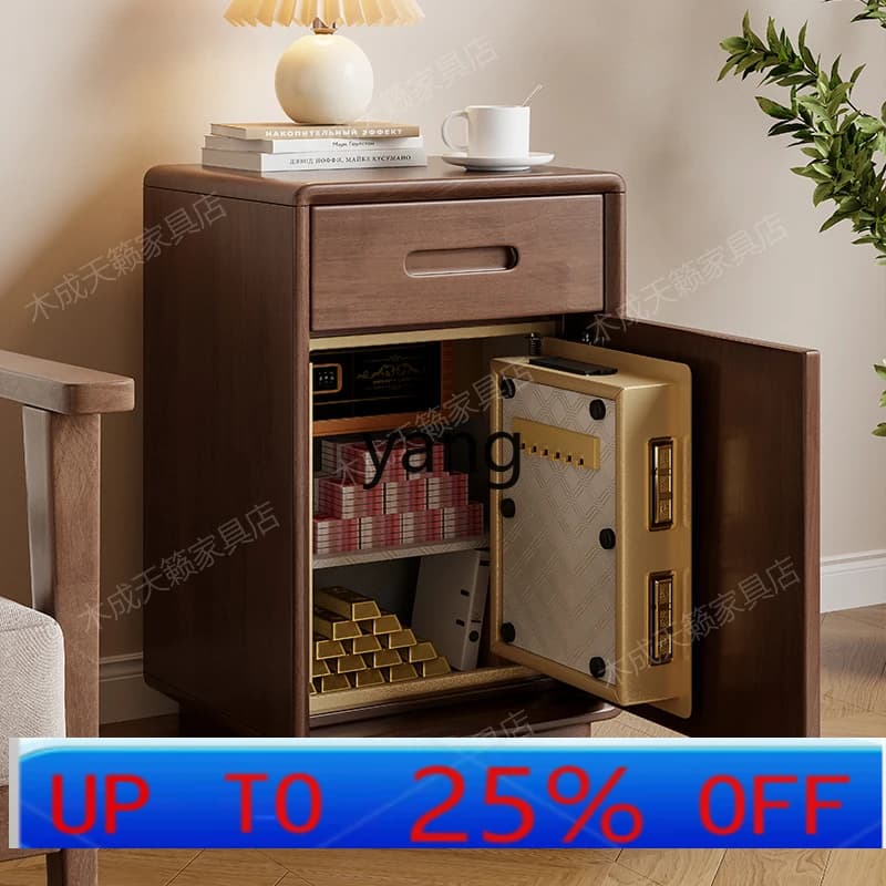 Comodino in legno massello LTT nascosto antifurto sicuro integrato camera da letto con blocco password per impronte digitali armadietto intelligente