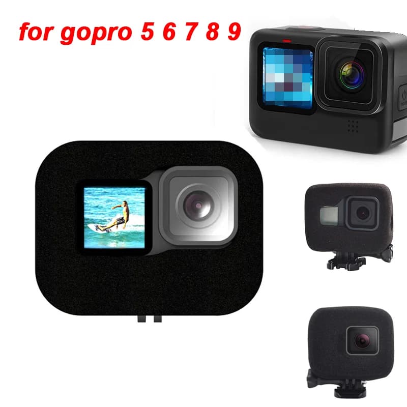 Vento slayer Schiuma Antivento Spugna WindSlayer Vento Riduzione Del Rumore Parabrezza In Schiuma Per Gopro Hero 5 6 7 8 9 Nero Action Camera