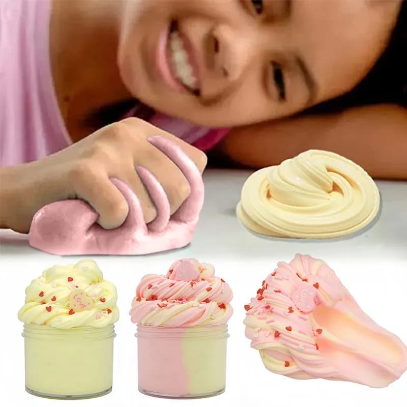 DIY Butter Slime Fruit Kit Soft Non-sticky Cloud Slime Scented Toy Kids Gift 70ml Relieve Pressure Education Rainbow Slime Craft