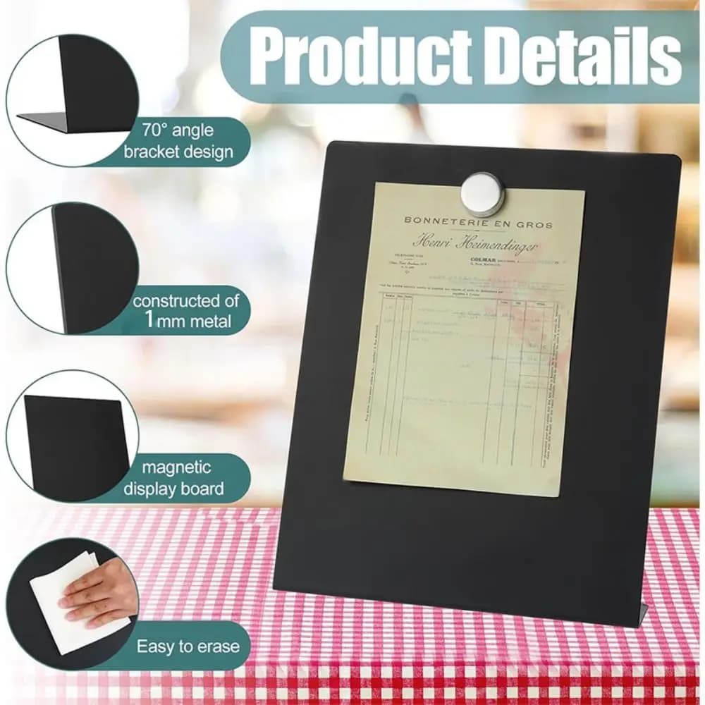 Stainless Steel Magnetic Board L-Shaped Magnetic Metal Memo Board Blackboard Vertical Stand Multifunctional Whiteboard Meeting